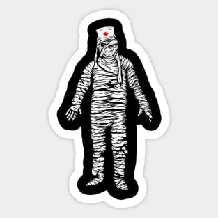 Funny Mummy Zombie Nurse Halloween Sticker